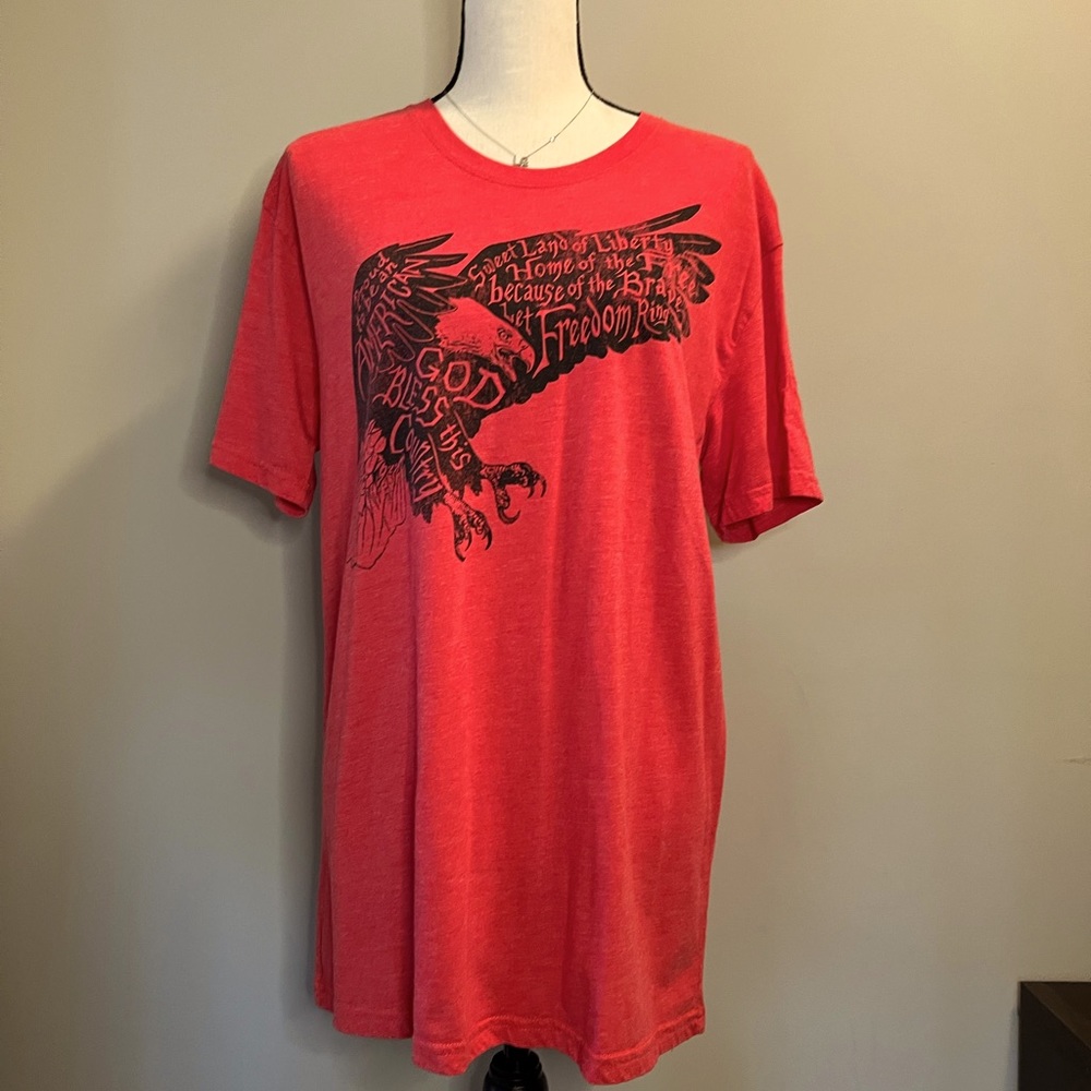 Men’s Red Galt Short Sleeve America Freedom Graphic Tee Shirt Size Large